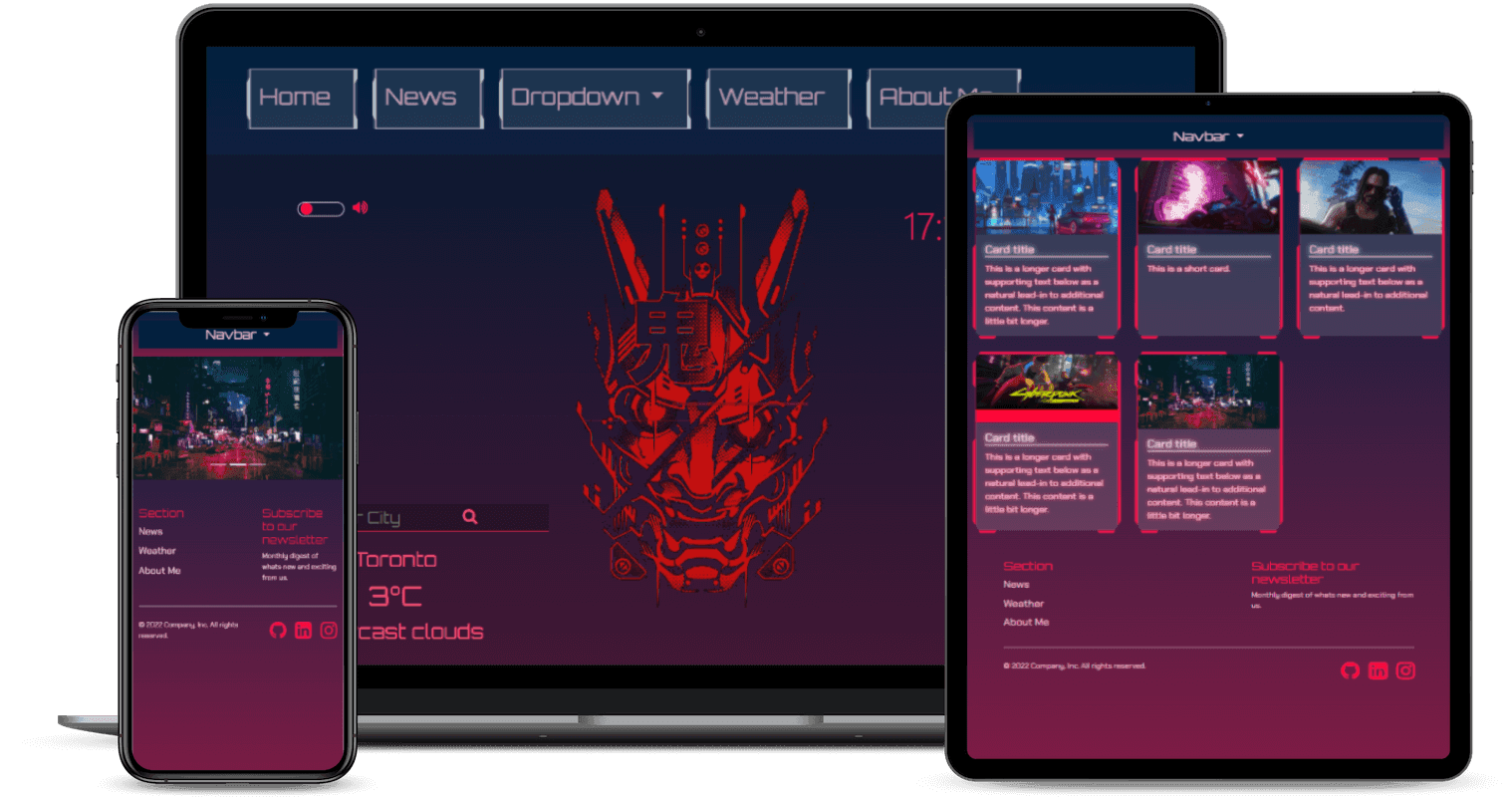 Cyberpunk-themed page screenshot