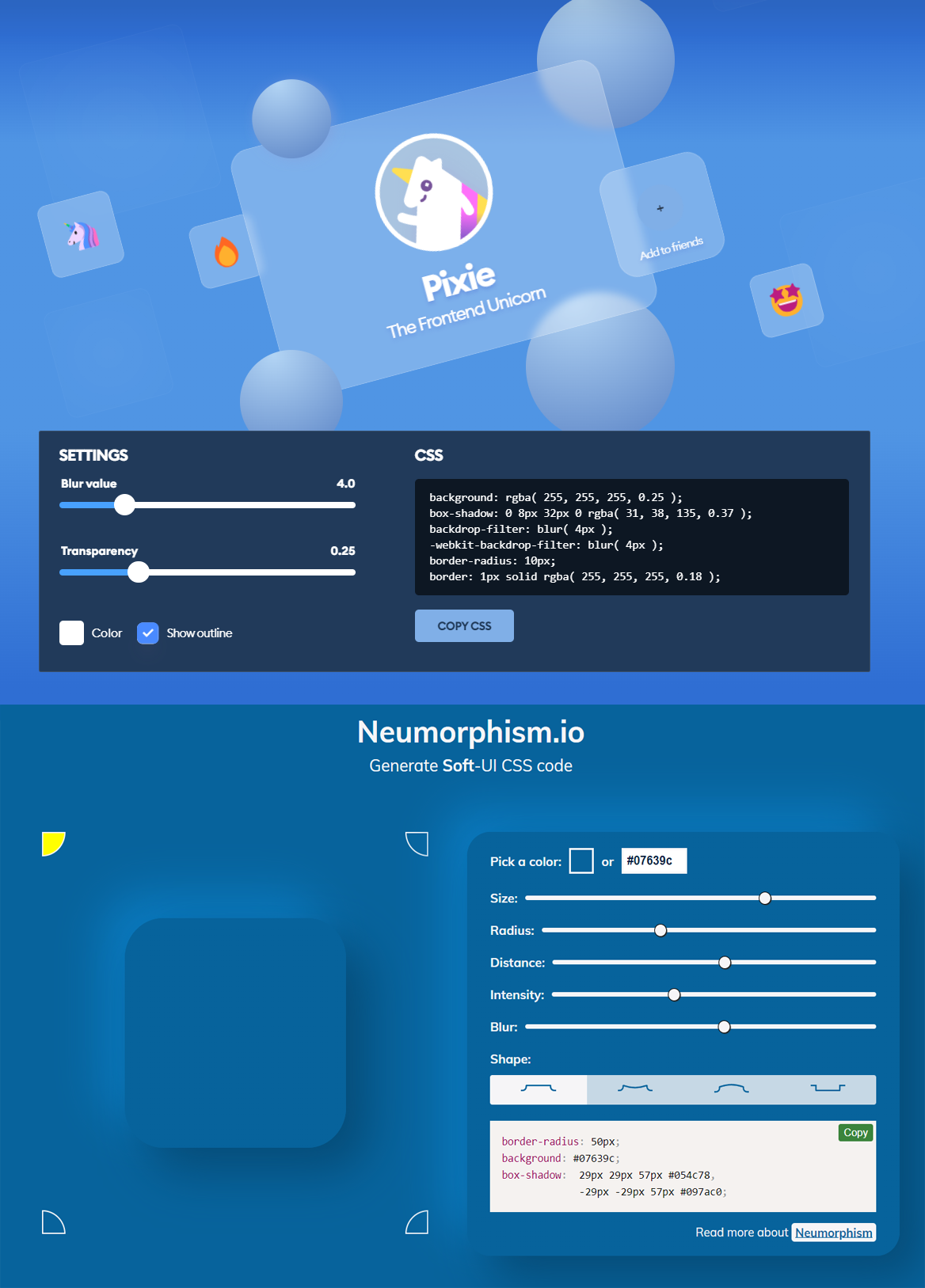 Glassmorphism & Neumorphism